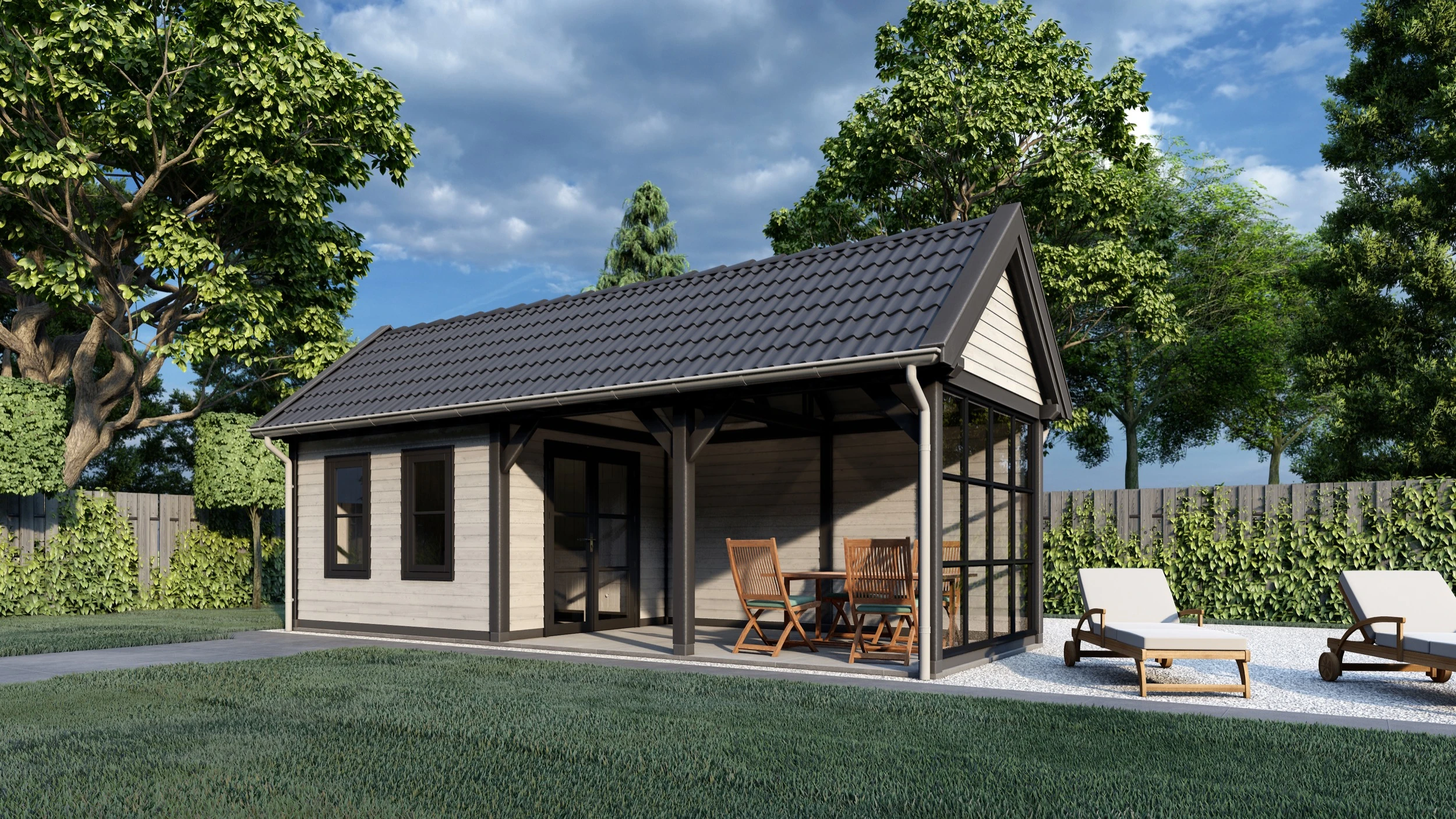 Trendhout Douglas Overkapping Zadeldak XL 885 x 380 cm - Afbeelding 3